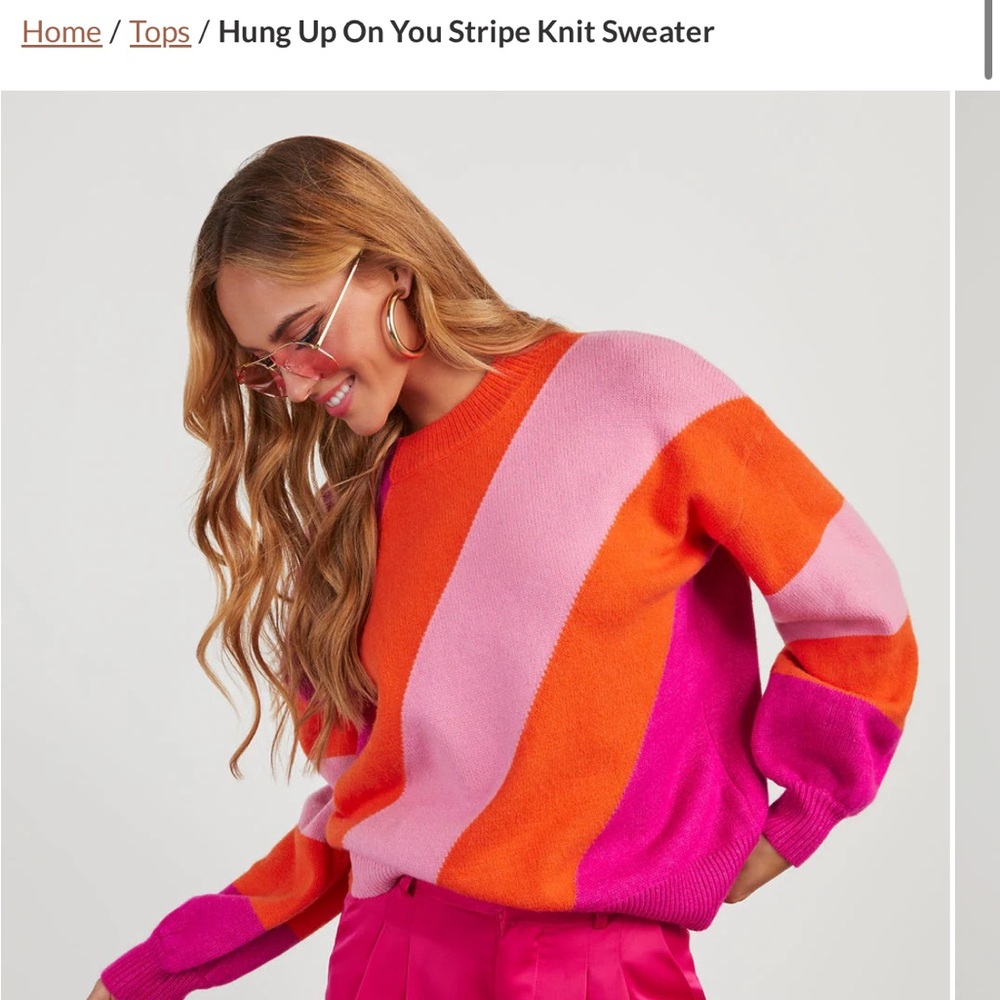 VICI “hung up on you stripe knit sweater”